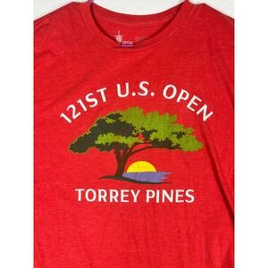 U.S. Open T-Shirt Mens XL Red Excellent 121st Torrey Pines Golf Graphic Tee